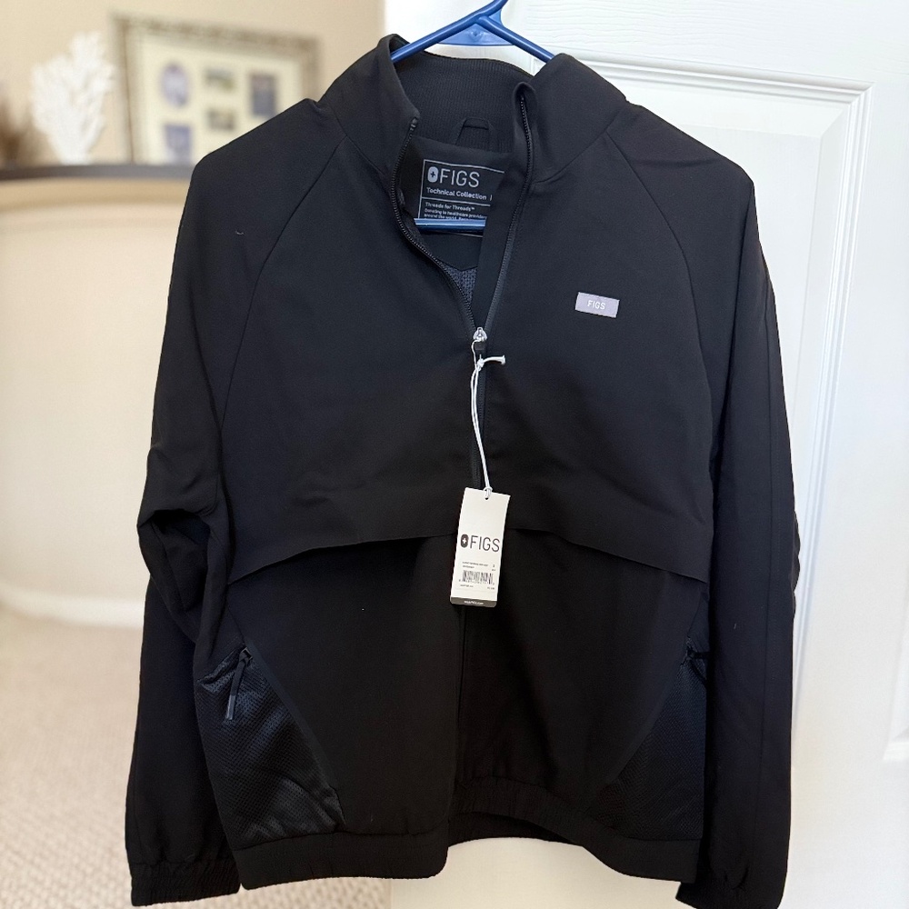 NEW FIGS Women's Small Black Sydney Performance Scrub Jacket
